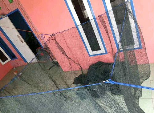 Jaring ini tahan lama dan kuat, melindungi ikan dari predator dan kondisi cuaca yang berubah-ubah.